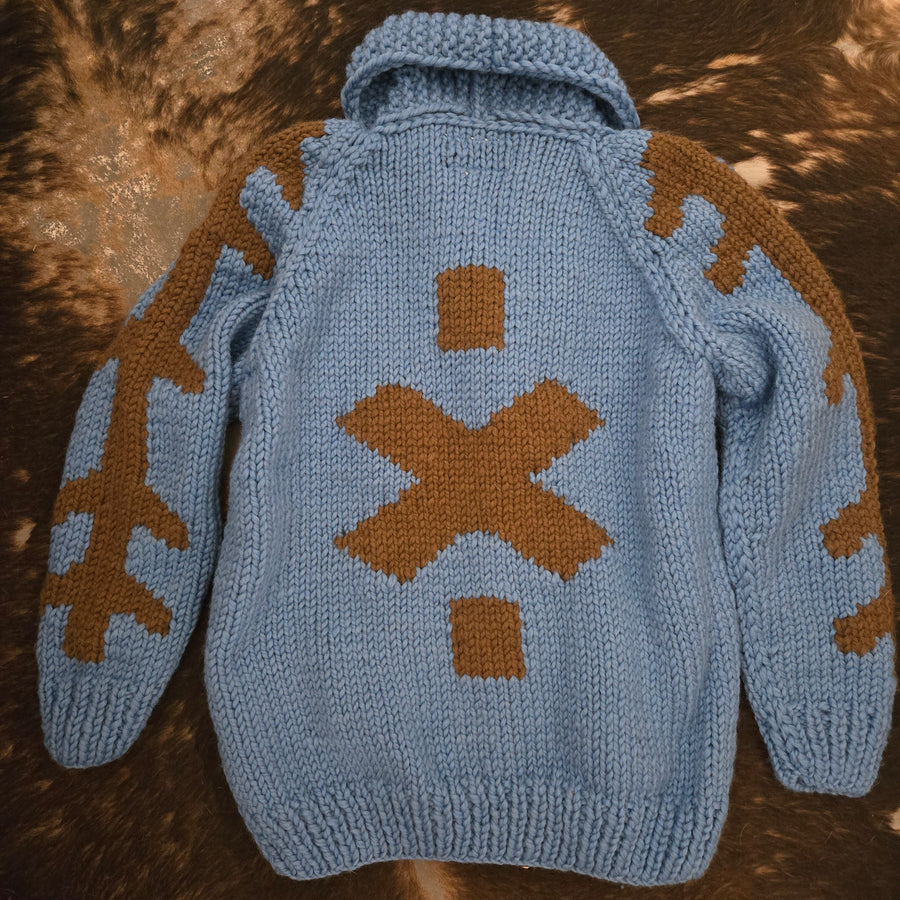 Heritage Cardigan- Handknit (Denim)