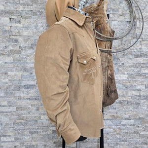 The Highwayman- Long Sleeve Desert Sand Corduroy Western Shirt
