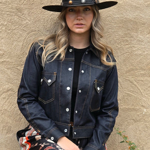 Queen Of Diamonds- Women's Indigo Denim Jacket