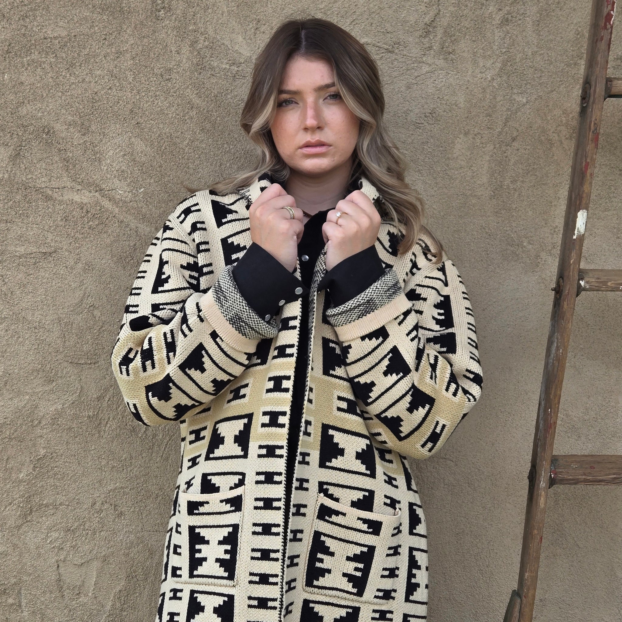 Duster- Southwest Intarsia Knit