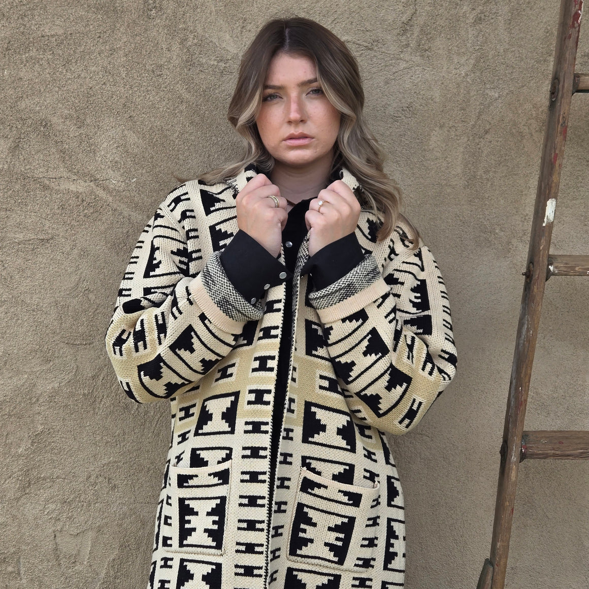 Duster- Southwest Intarsia Knit