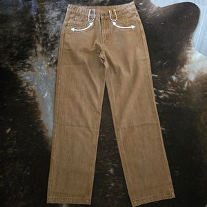 Jean-Tobacco Denim Smile Pocket