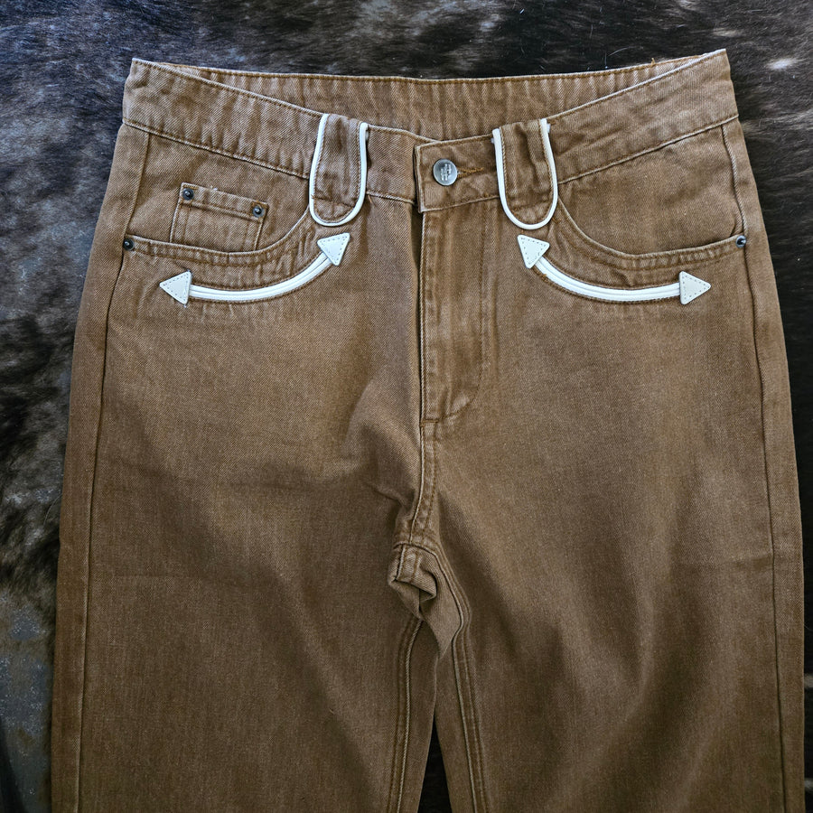 Jean-Tobacco Denim Smile Pocket