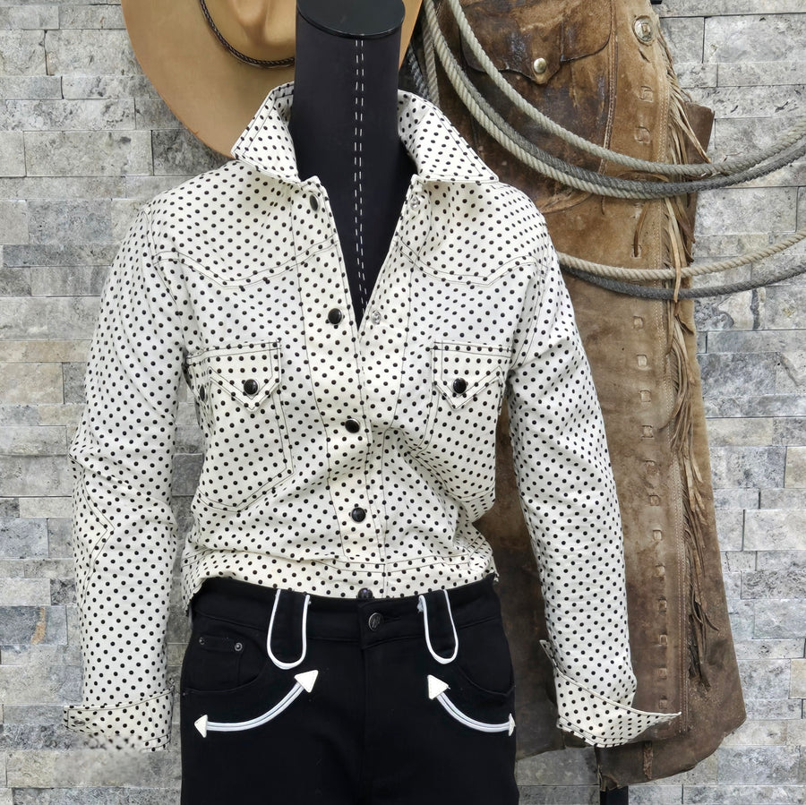 Loretta-Women's Polka Dot Blouson Jacket