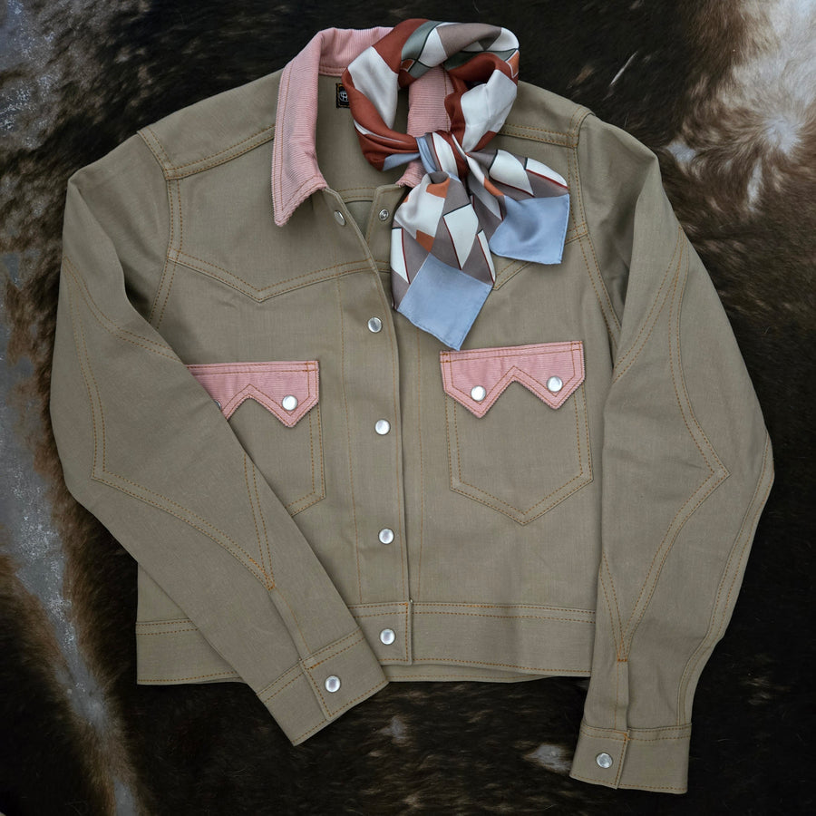 Queen Of Spades- Women's Khaki Denim Jacket