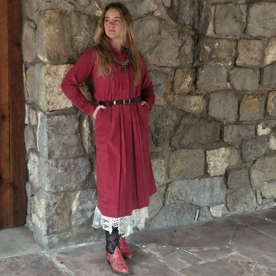 Duster Dress- Corduroy Button Front