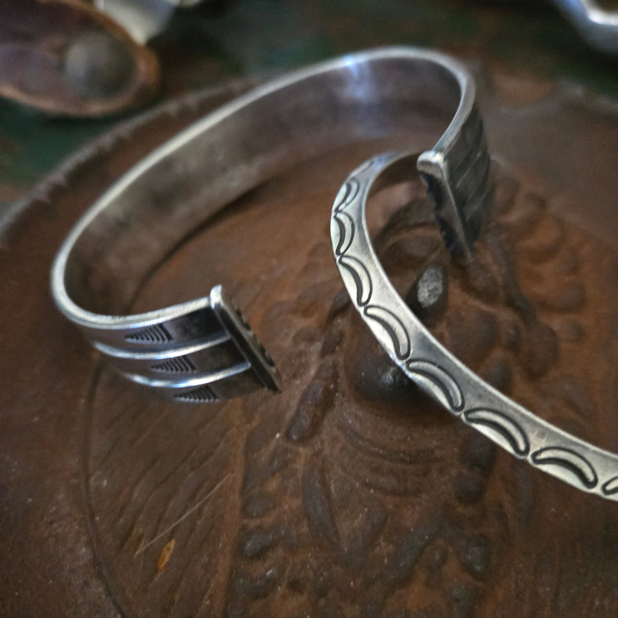 Cuff- Modernist Hand Crafted Sterling with Turquoise