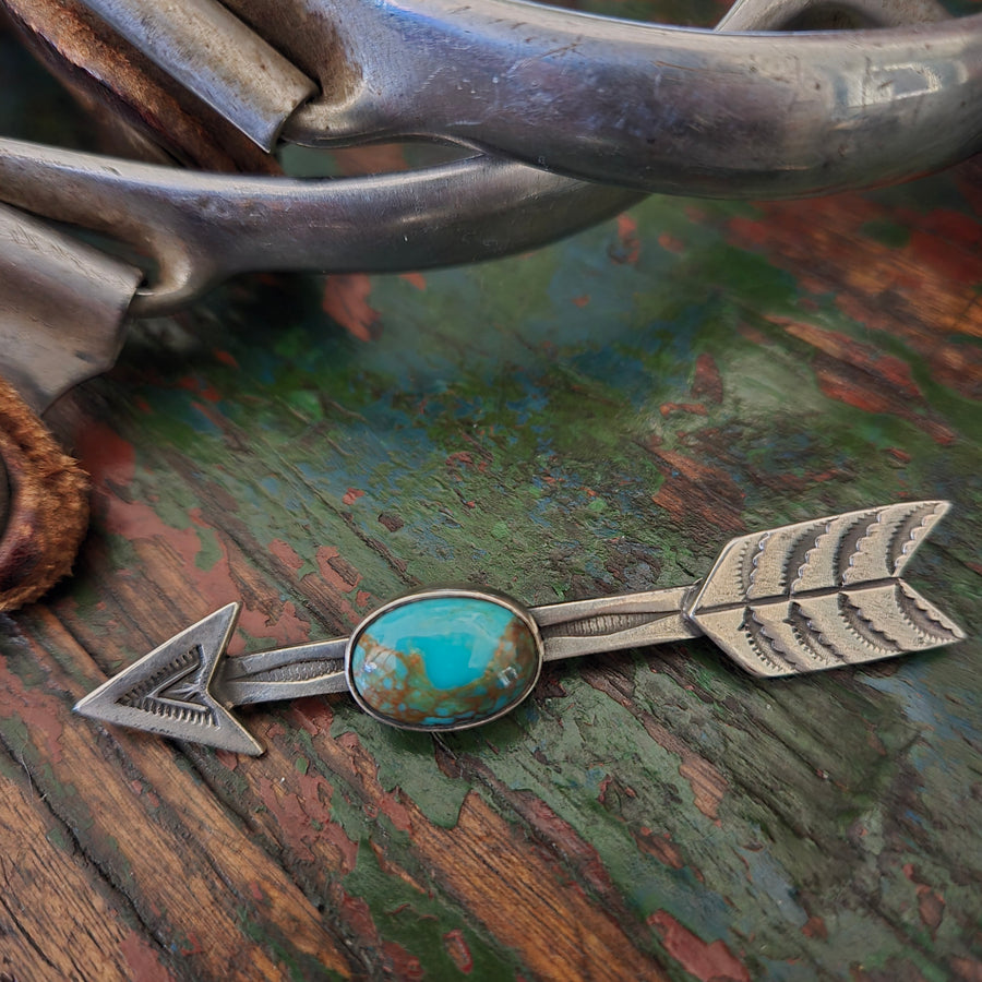 Pin- Turquoise/Silver Arrow Pin