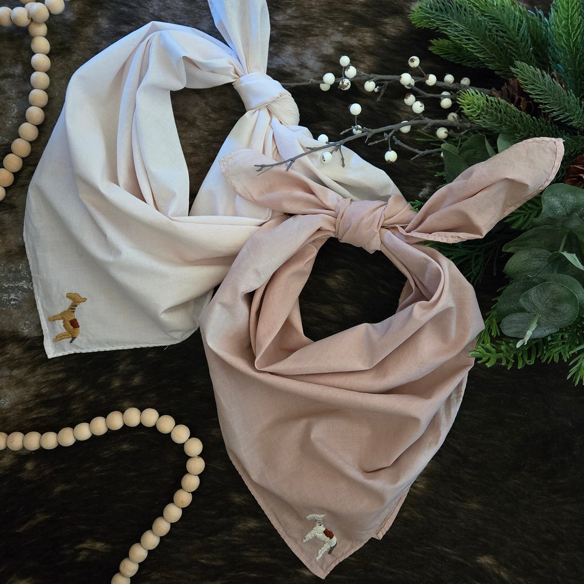 Bandana- Hand Embroidered Pony