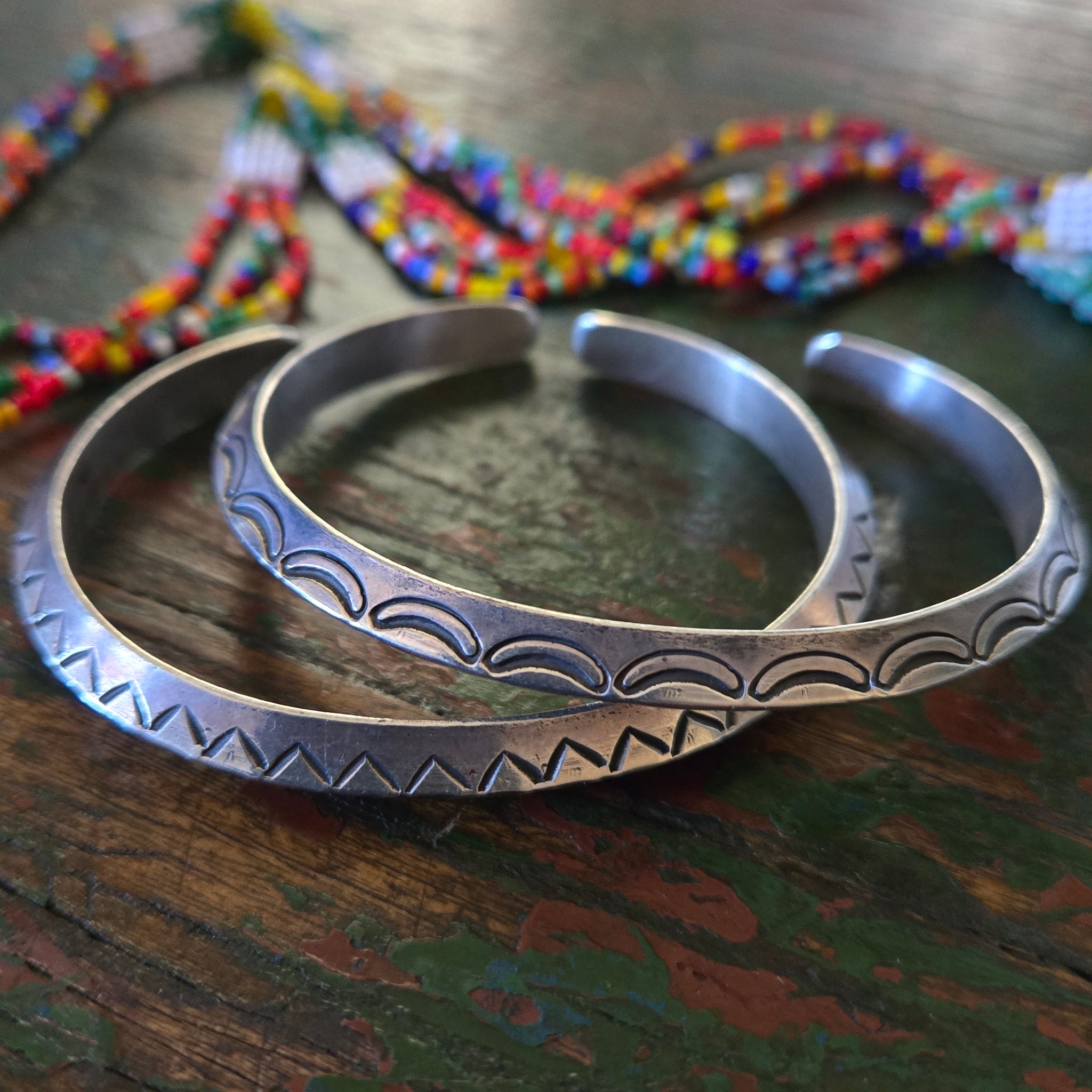 Cuff- Triangle Hammered Sterling