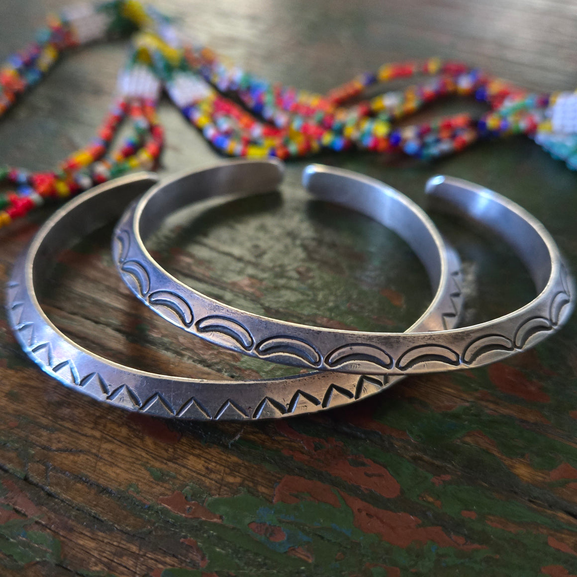 Cuff- Triangle Hammered Sterling