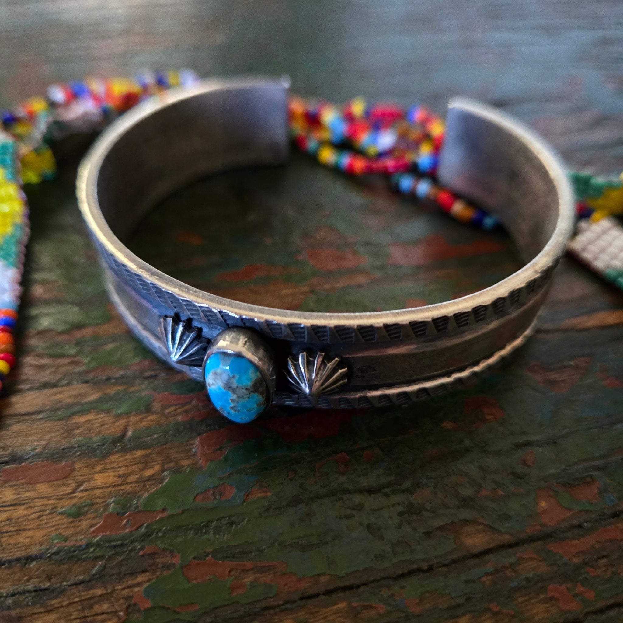 Cuff- Classic Hand Crafted Sterling with Turquoise