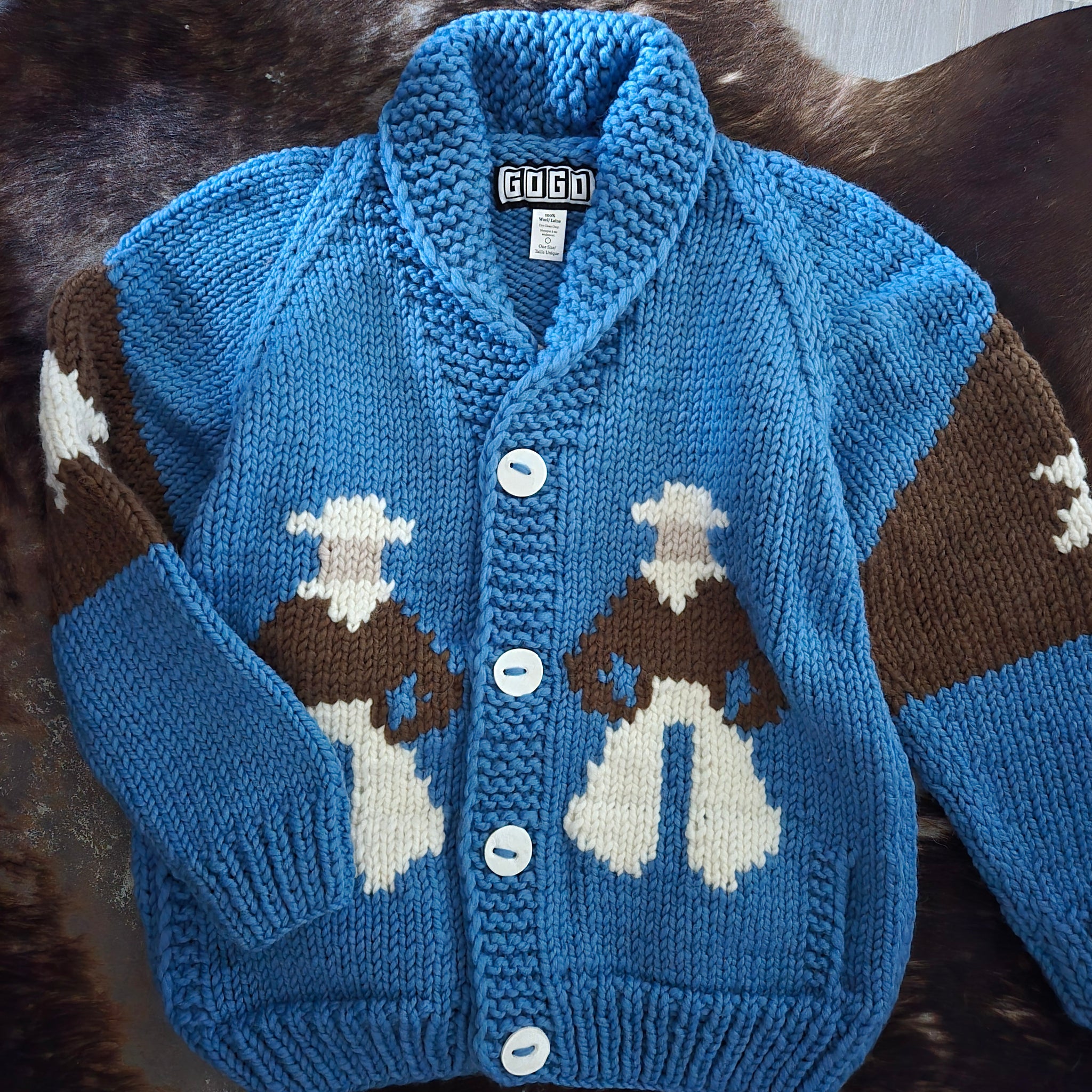 Cardigan- Handknit Cowboy Cardi (Denim)