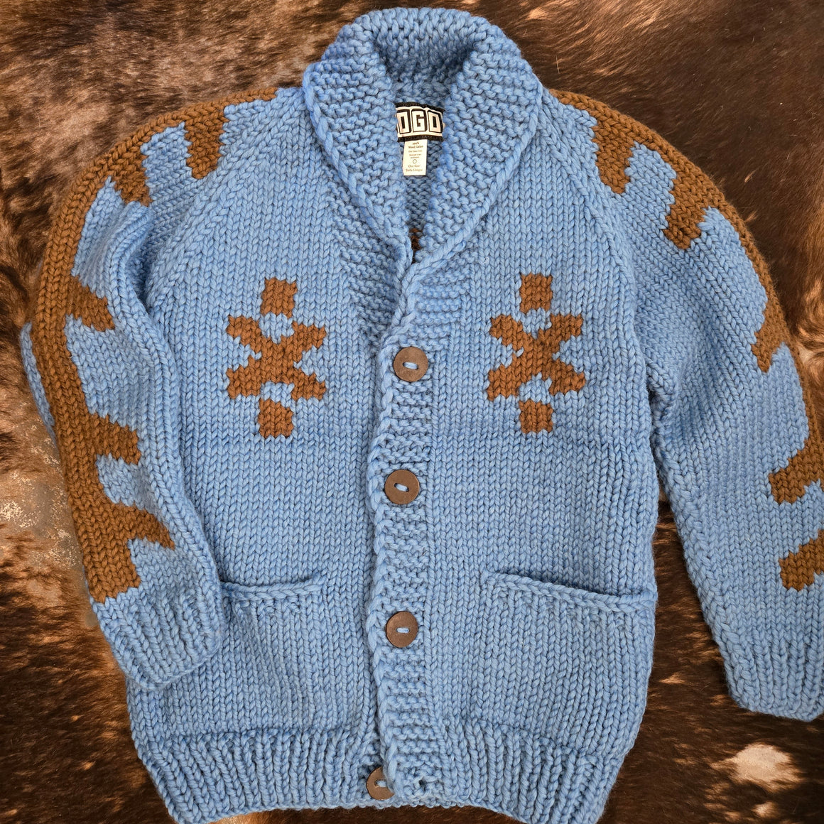 Heritage Cardigan- Handknit (Denim)
