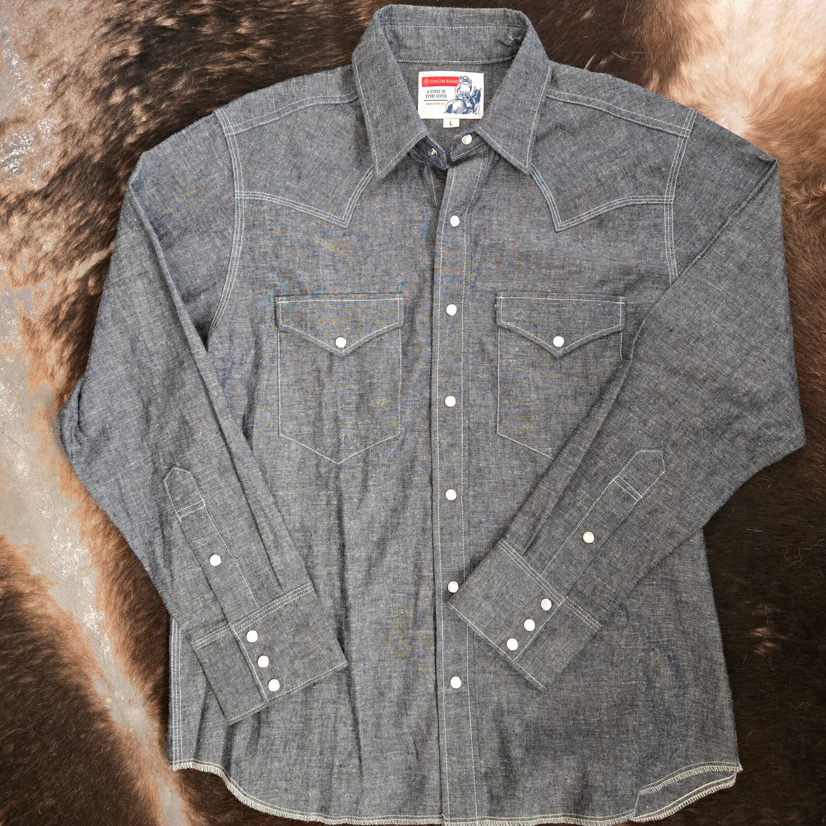 The Rambler II- Men's Triple Stitch Chambray Denim Western Shirt