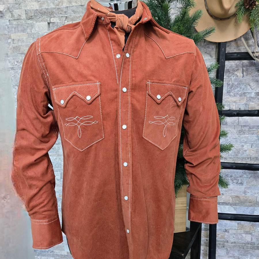 The Highwayman- Men's Long Sleeve Earth Corduroy Western Shirt