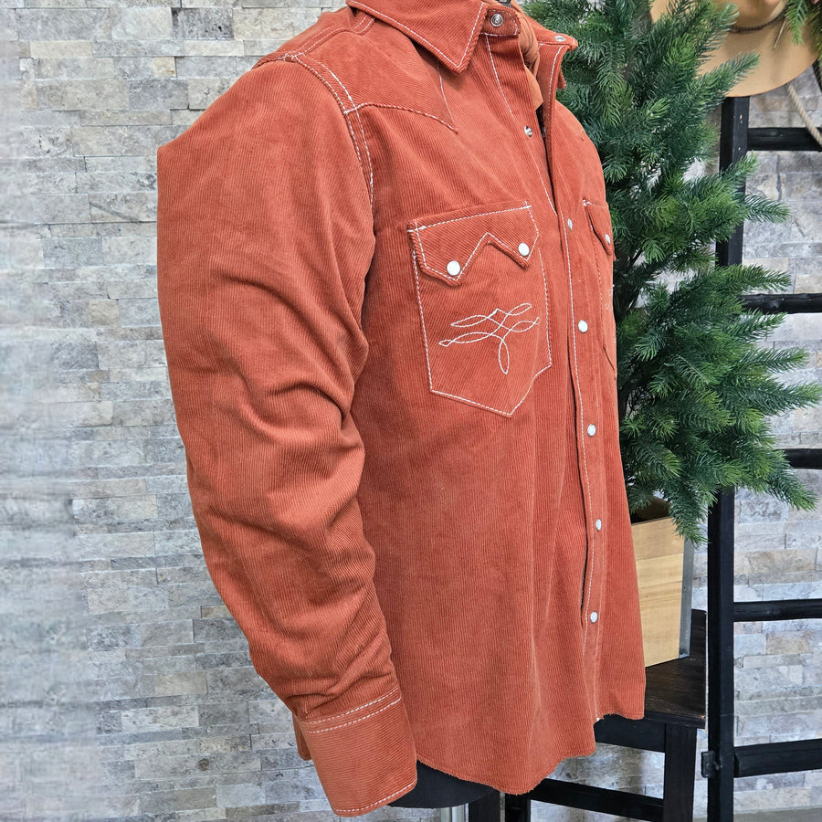The Highwayman- Men's Long Sleeve Earth Corduroy Western Shirt
