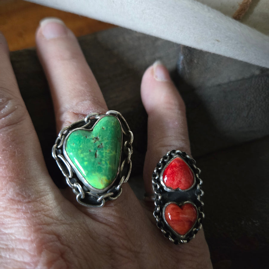 Ring- Sterling Turquoise Heart