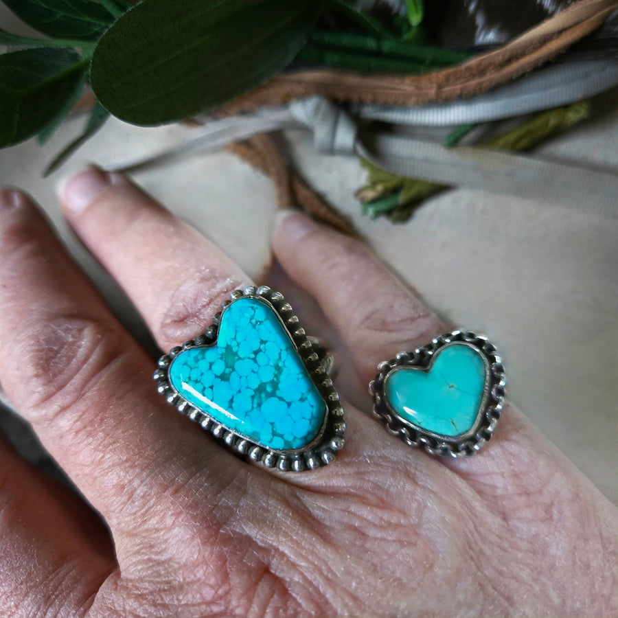 Ring- Sterling Turquoise Heart