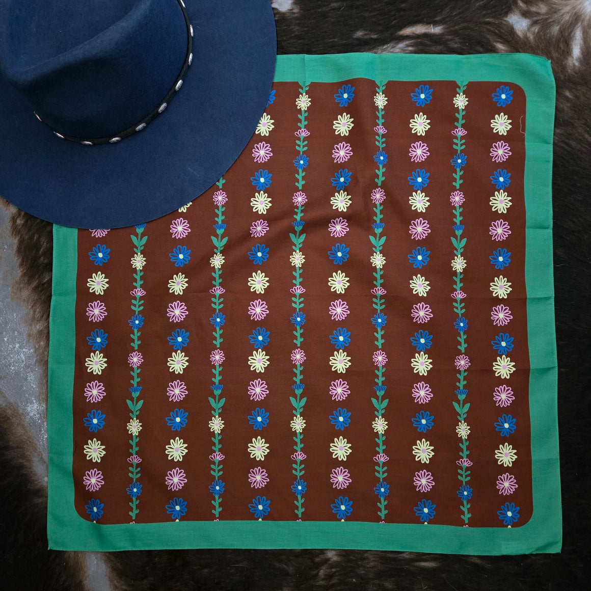 Bandana- Chocolate Tiny Flowers