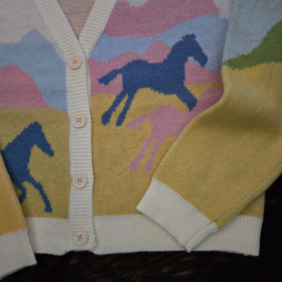 Cardigan- Landscape Painted Horses