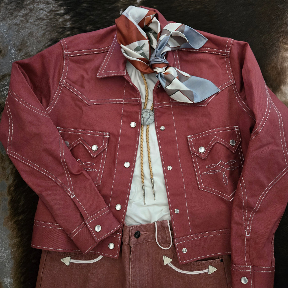 Queen Of Spades- Women's Desert Rose Denim Jacket