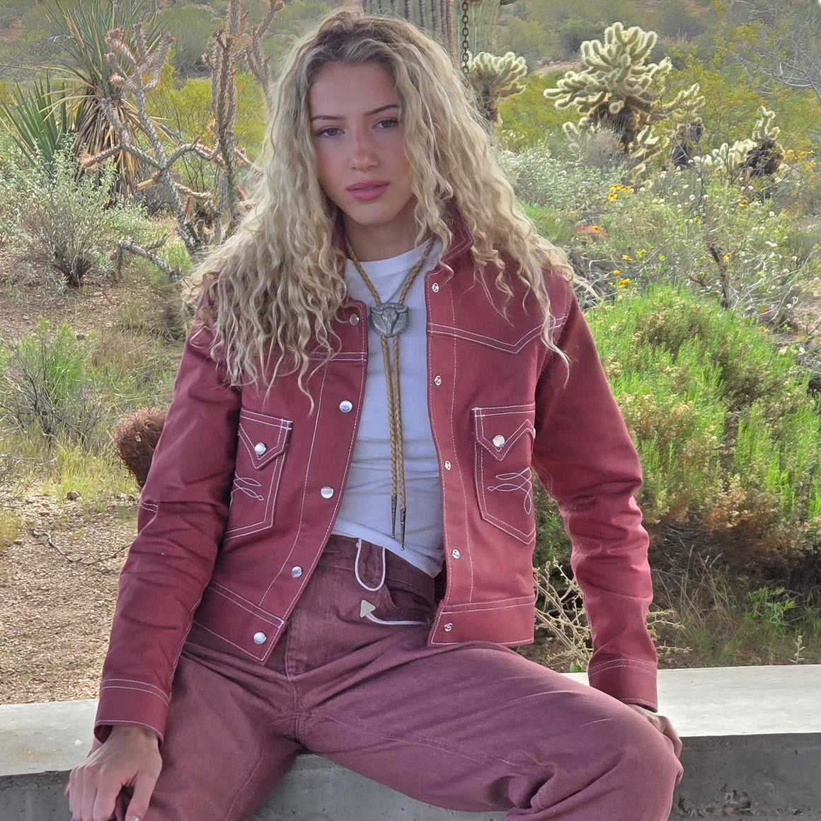 Queen Of Spades- Women's Desert Rose Denim Jacket