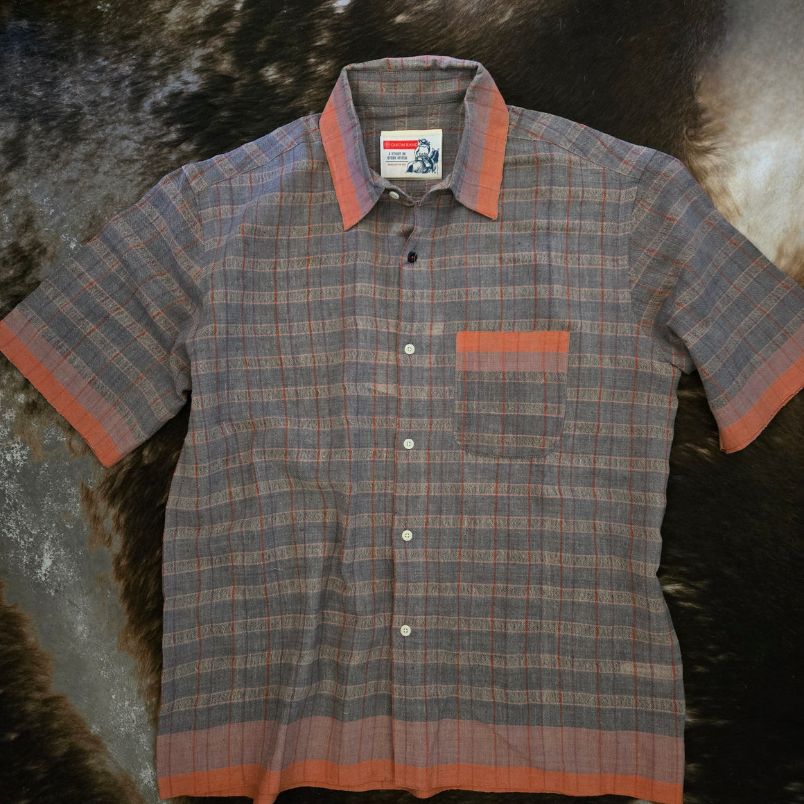 Camp Shirt- Short Sleeve Yarn Dyed Check (ice)