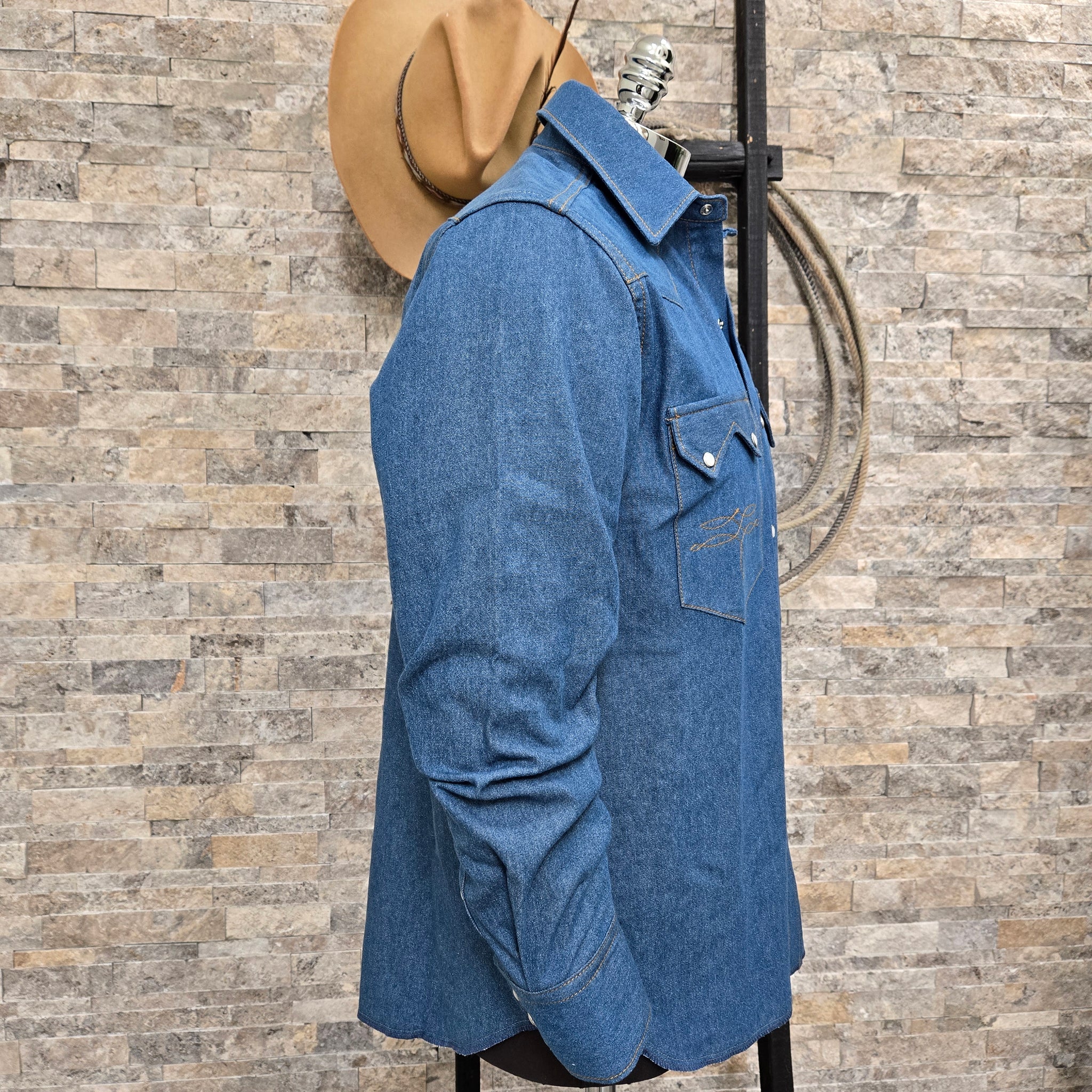 Highwayman- Men's Blue Denim Western Shirt - Dixon Rand