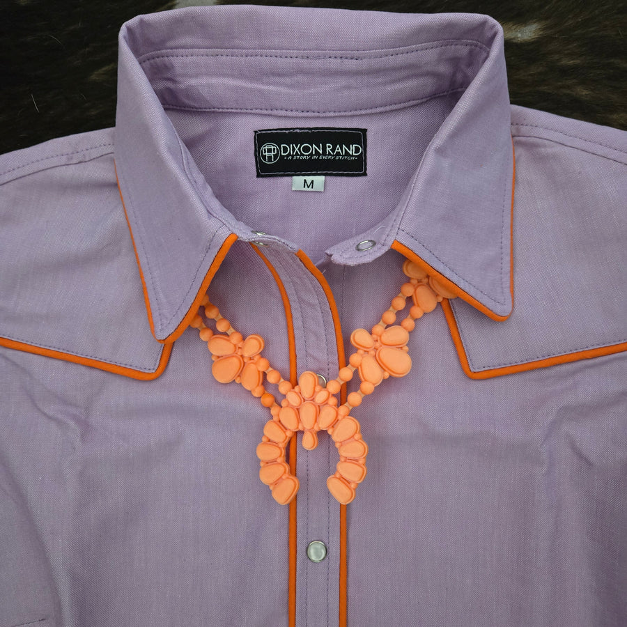 Reba- Women's Piped Short Sleeve Shirt (Lavender)