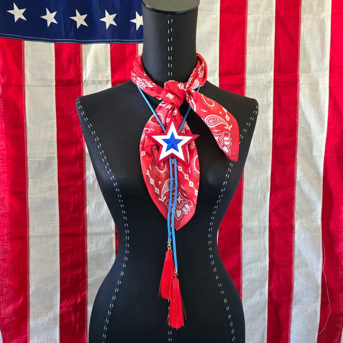 Bolo Necklace- Patriotic Star