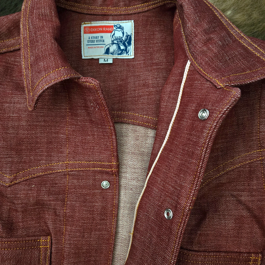 Jack of Diamonds- Men's Oxblood Selvedge Denim Jacket