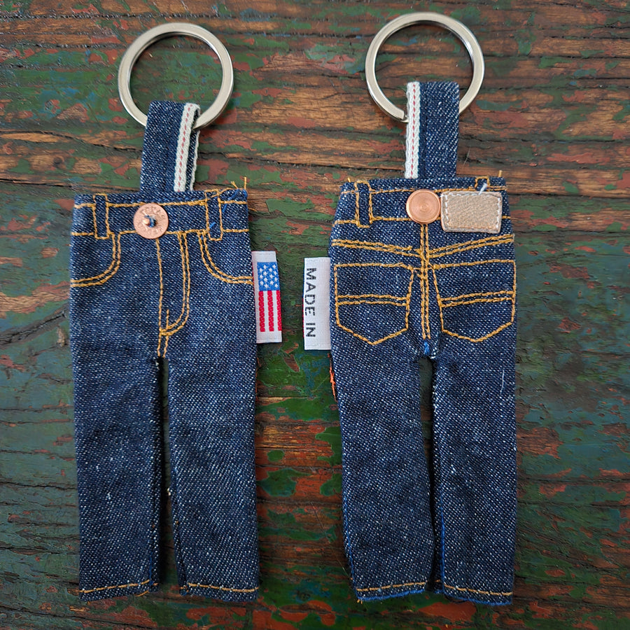 Key Chain/Purse Charm- Selvedge Denim Jeans