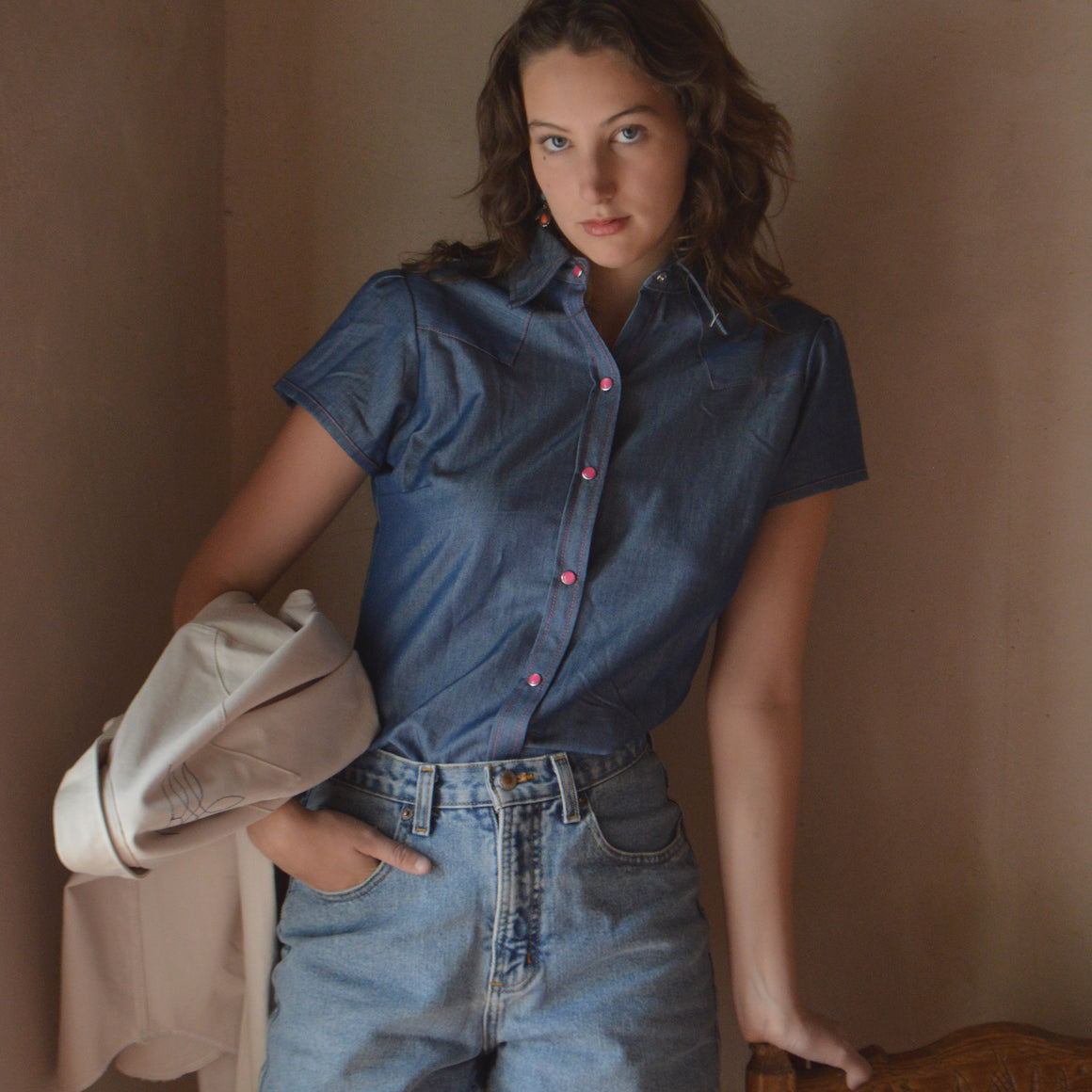 Dolly- Women's Chambray Short Sleeve Shirt