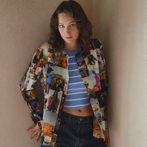 Silk Blouse- Cowgirl Photo Print
