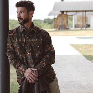Southwest Showdown- Men's Flannel Long Sleeve Shirt (Pine)