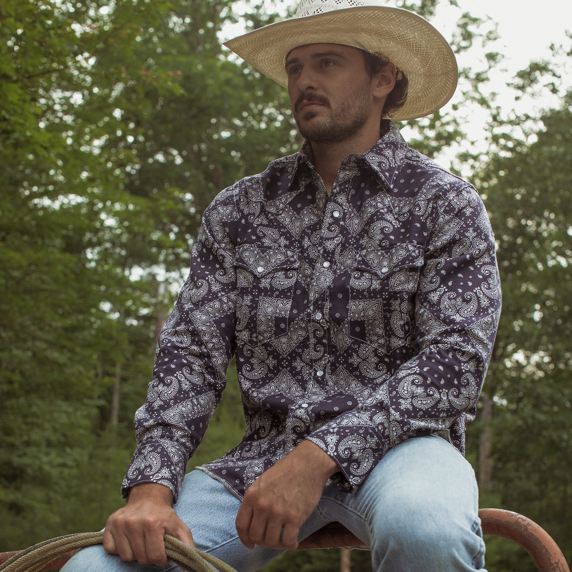 Wild Blue Yonder- Bandana Print Shirt/Jac