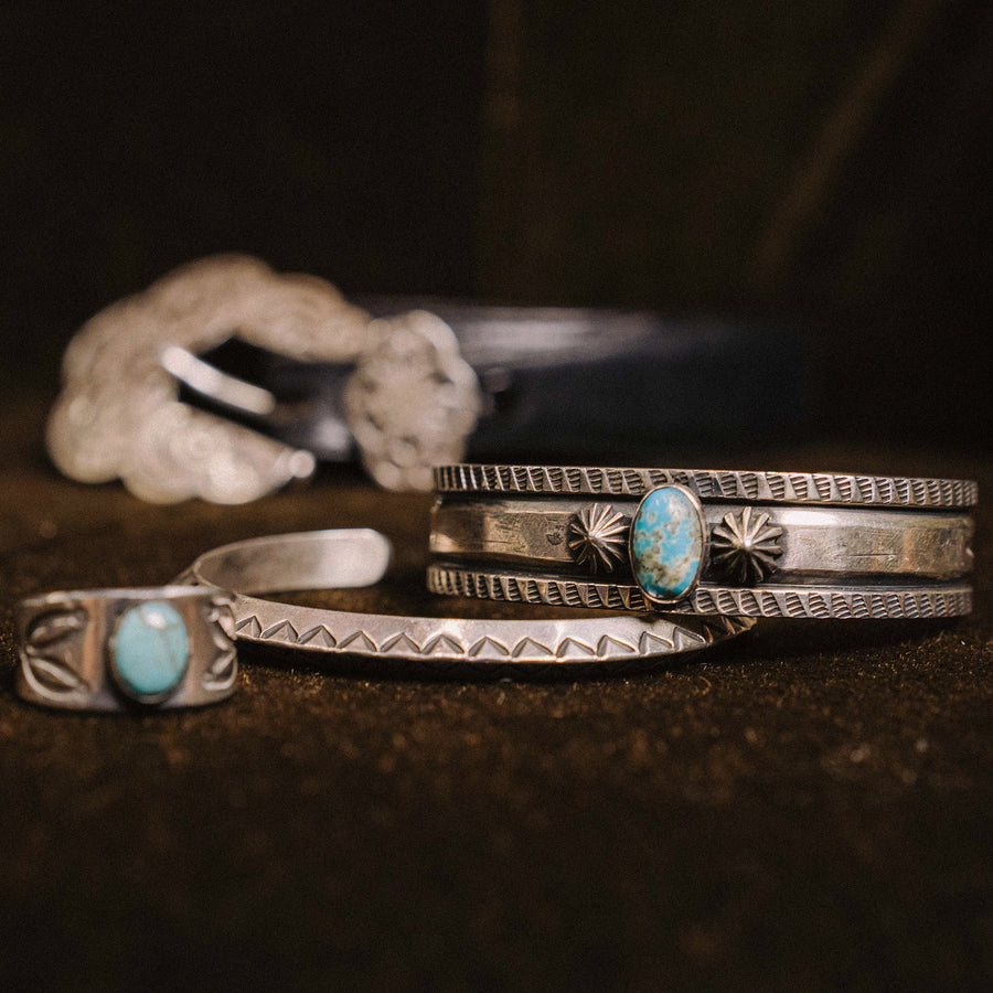 Cuff- Classic Hand Crafted Sterling with Turquoise