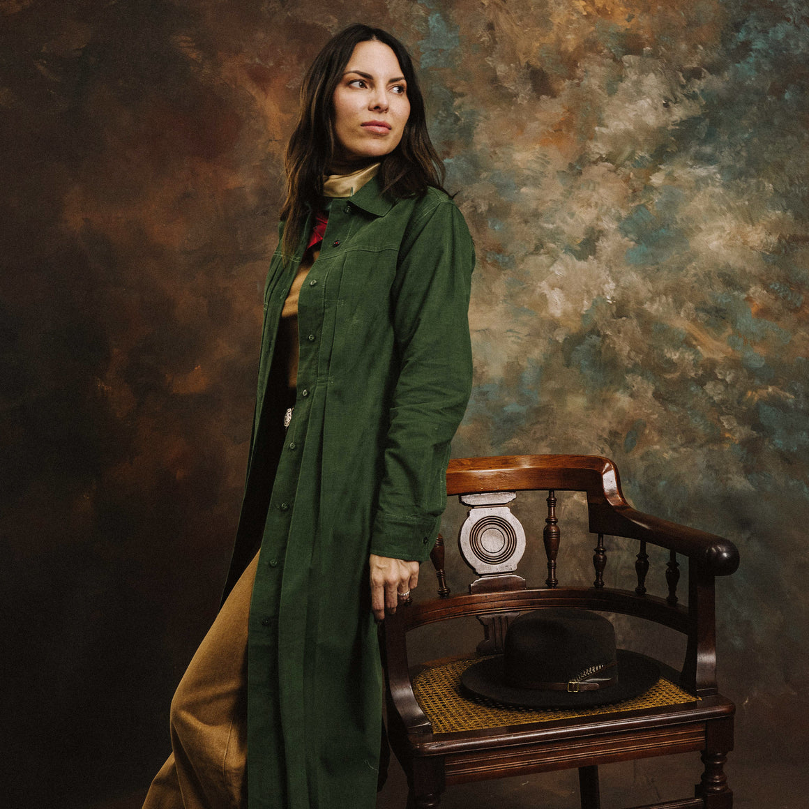 Duster Dress- Corduroy Button Front