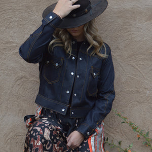 Queen Of Diamonds- Women's Indigo Denim Jacket