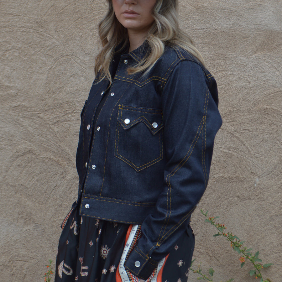 Queen Of Diamonds- Women's Indigo Denim Jacket