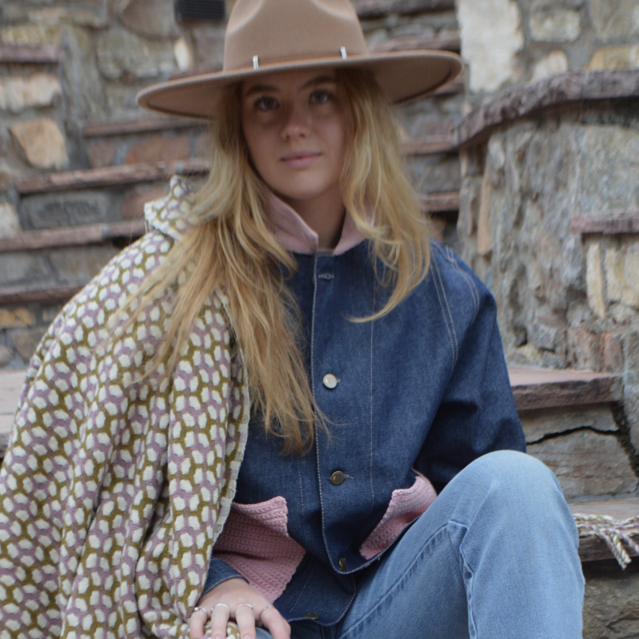 Chore Coat- Denim Crochet (Indigo/Desert Rose)