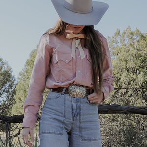 The Highwayman- Long Sleeve Desert Rose Corduroy Western Shirt