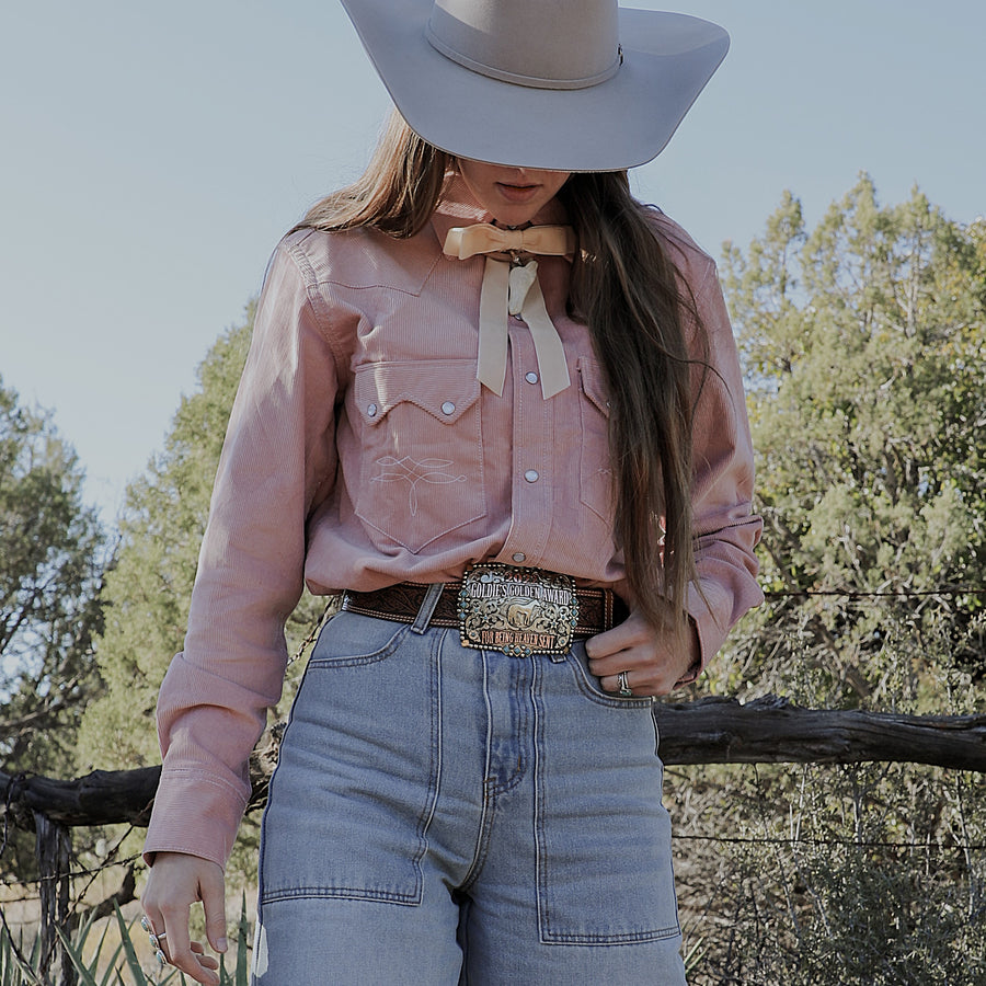 The Highwayman- Long Sleeve Desert Rose Corduroy Western Shirt
