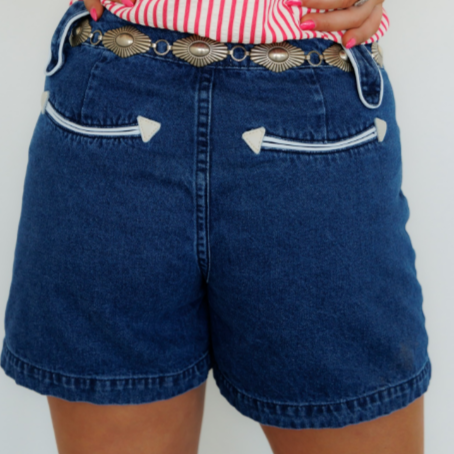 Shorts-Indigo Denim Smile Pocket