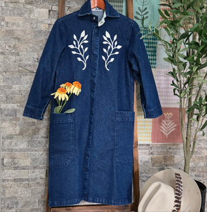 Duster- Field Bloom Chainstitched Denim (sz.S)