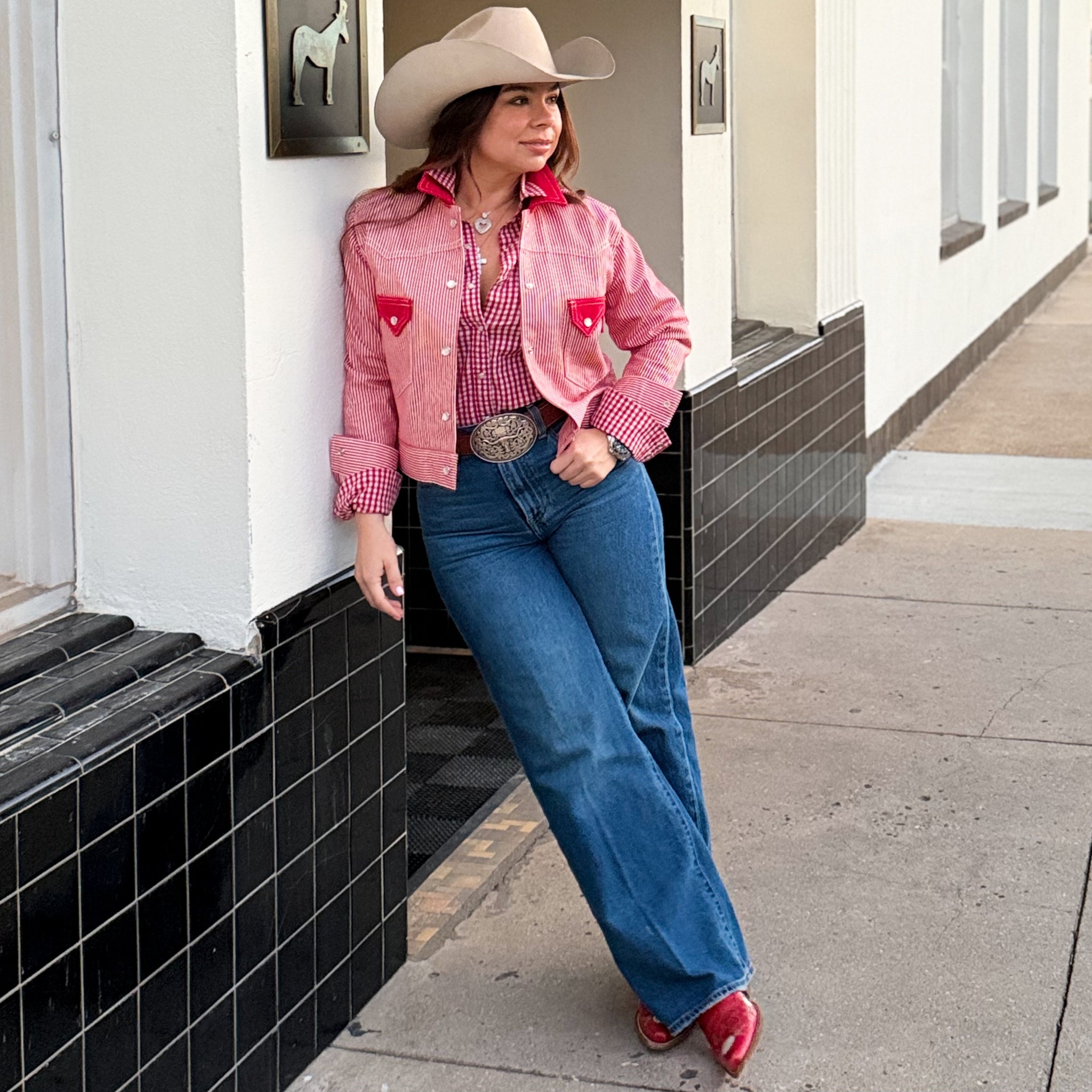 Queen Of Spades- Women's Red Stripe Jacket