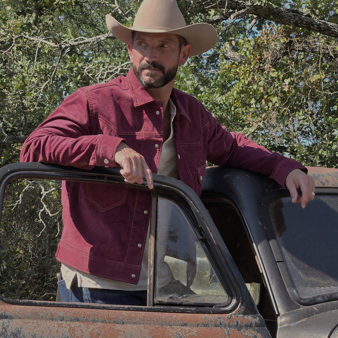 Jack Of Diamonds- Men's Oxblood Corduroy Jacket