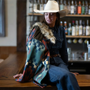 Jacket- Women's Western Blanket with removable collar