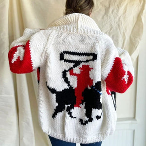 Cardigan- Handknit Cowboy Cardi (Snow)